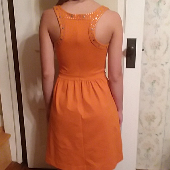 Cynthia Rowly Orange dress with gold studs - Picture 5 of 5